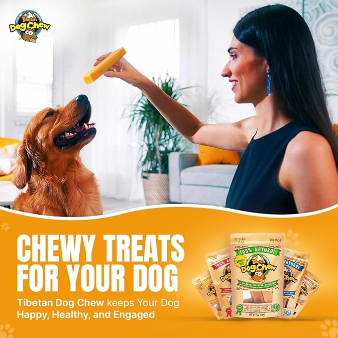 Tibetan Dog Chew Yak Cheese Sticks - Natural Treats for Extra Large Dogs, Long-Lasting, Easy Digest, Perfect for Aggressive Chewers, Grain and Gluten-Free, 9 Durable Chews