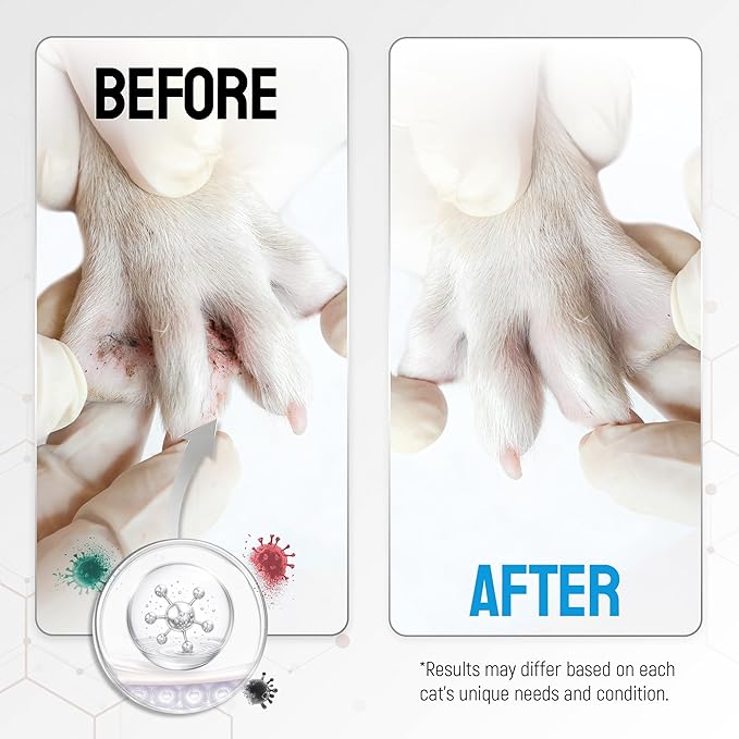 Cat Wound Care Spray with Silver – Wounds, Rashes, Hot Spots, Itch, Scratching, Irritation, Bites & Burns – Use a Cat Cone to Prevent Licking – Safe Formula – 4 Oz