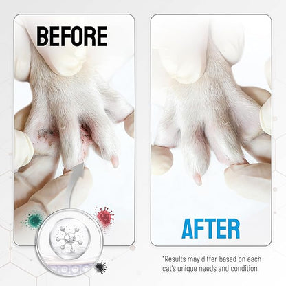 Cat Wound Care Spray with Silver – Wounds, Rashes, Hot Spots, Itch, Scratching, Irritation, Bites & Burns – Use a Cat Cone to Prevent Licking – Safe Formula – 4 Oz