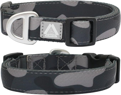 Soft Padded Dog Collar, Neck 16’’-25’’, Adjustable Heavy Duty Collar with 3M Reflective Logo for Medium, Large Dogs, Camo Dark Gray, L