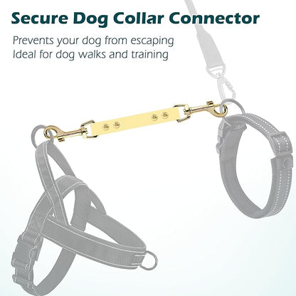 PetBonus Dog Collar Safety Clip, Waterproof Backup Safety Strap for Dog Harness to Prong Collar, Odor Proof Double Ended Clasp Leash Connector for Training Walking (Sand)