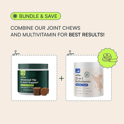 Wuffes Hip and Joint Supplement for and 23-in-1 Multivitamin Bundle for Dogs (Small & Medium Breed)