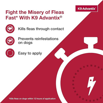K9 Advantix Flea, Tick & Mosquito Prevention for Dogs 21-55 lbs. | Flea Drops for Large Dogs | Apply Monthly | 4 Treatments (Pack of 2)
