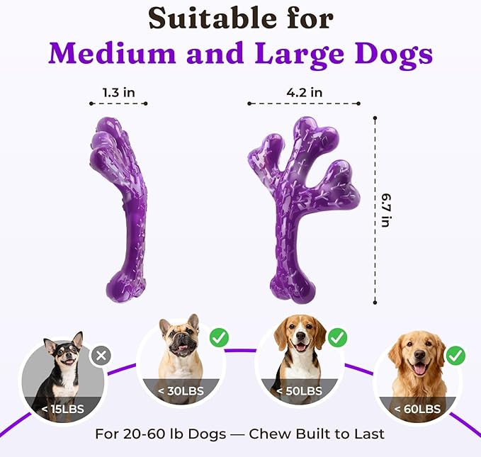 Frienhund Aggressive Chewers Dog Chew Toys - 2 Pack Tough Dog Toys for Aggressive Chewers Large Breed, Indestructible Dogs Toy for Gift, Interactive to Keep Them Busy