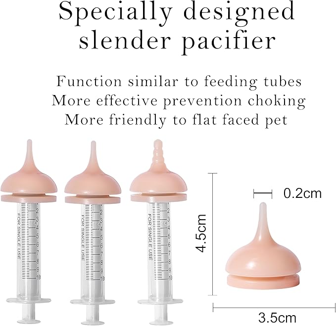 Doggiema Puppy Feeder Bottle, Silicone Feeding Nipple and Syringes for All Breed of Puppies and Other Animals Dongdong pet