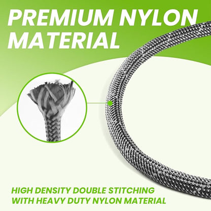 6-in-1 Heavy Duty Multifunctional Reflective Dog Leash for Medium & Large Dogs, 6.5ft Adjustable Hand Free Nylon Lead with Double Strength Clips, Perfect for Tie Out Training & Jogging (Grey)