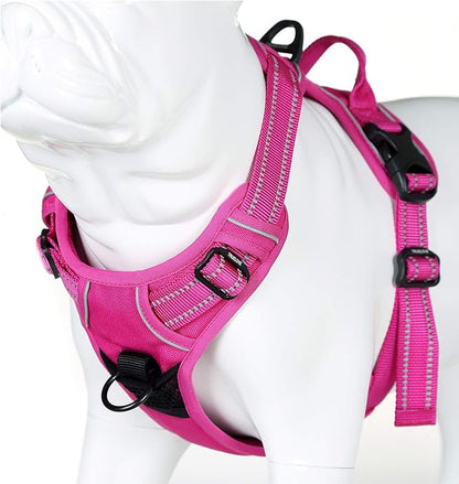 JUXZH Truelove No Pull Dog Harness with Easy Control Handle and 2 Leash Attachments,Reflective Adjustable Pet Vest