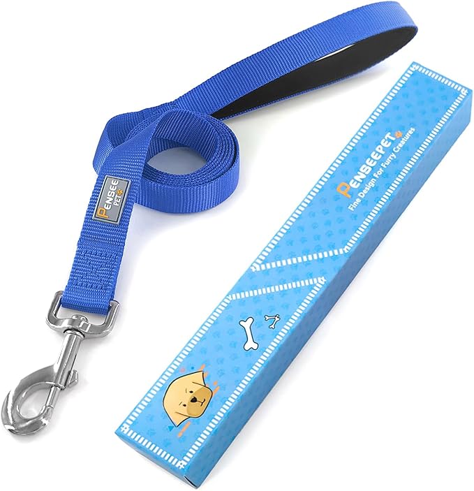 Basic Dog Leashes 6 FT Padded Handle Nylon Dogs Leashes for Medium Dogs Blue