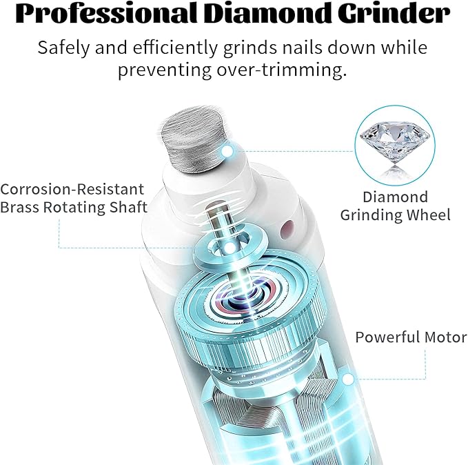 Silent Groom Pro Nail Grinder 2026 Upgraded with 2 LED Light & 3-Speed 2000mah Battery Professional Quiet Painless Paws Grooming & Smoothing for Small Medium Large Dogs and Cats (1+2*Replacement Head)