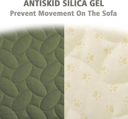Ameritex Waterproof Pet Bed Cover Anti-Slip Dog Bed Blanket for Sofa and Furniture Waterproof New Pattern Design (Green, 30x53 Inch (Pack of 1))