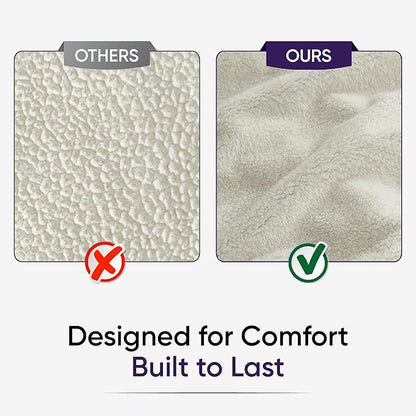 Waterproof Pet Blanket, Liquid Pee Proof, Sherpa Fleece Protector – Pet Hair Resistant Water Proof Bed Cover for Dogs Couch Sofa Car Bedding Comforter (Purple, 40"x60")