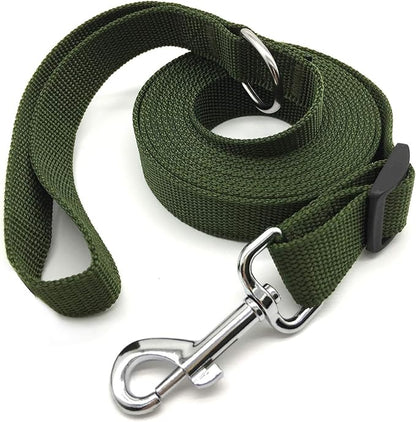 10FT Adjustable Dog Leash, Nylon Dog Leashes for Medium Large Dogs (Green)