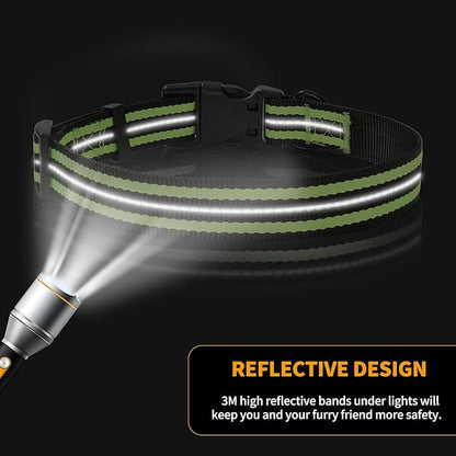 Mile High Life Reflective Dog Collar | Nylon Pet Collars wiith Buckle | Light Weight Puppy Collars | Lime Green Dog Collars for Medium Dogs (Lime Green, M)