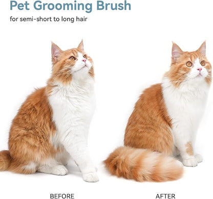 Aumuca Self-Cleaning Shedding Brush for Dogs & Cats, Gentle Deshedding Tool for Long & Short Hair Pets, Easy Hair Removal Grooming Brush