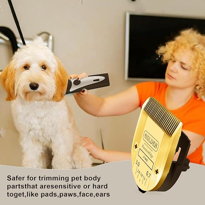 Adjustable 5 in 1 Blades Compatible with WAHL Arco,Bravura .Chromado，Creativa，Figura Dog Clippers for Dogs Grooming(Gold/3PC)