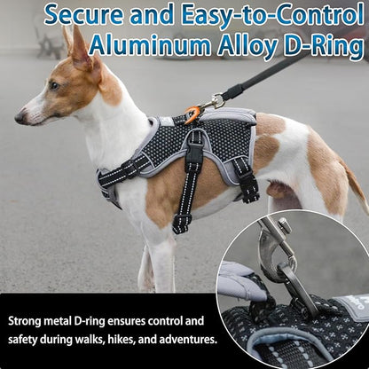 BELPRO Multi-Use Support Dog Harness, Escape Proof No Pull Reflective Adjustable Vest with Durable Handle, Dog Walking Harness for Big/Active Dogs (Black, XL)
