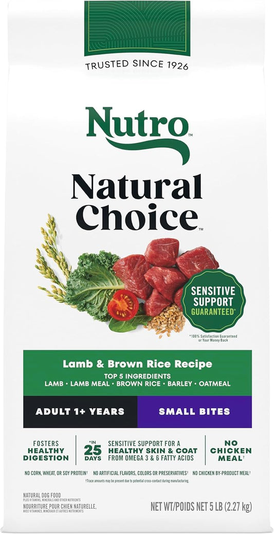 Nutro Natural Choice Adult Small Bites Dog Food, Lamb & Brown Rice Recipe, 5 lb. Bag