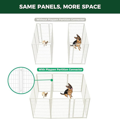 FXW Homeplus Unleashed Indoor Dog Playpen - Stress-Free and Safe Play, Heavy Duty 45 Inch 12 Panels with Connectors (Pack of 2) for Puppy and Small Dogs, White│Patented