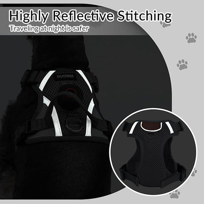 Harness and Leash Set with AirTag Holder for Large Cat Small Dog, Upgraded Escape Proof Vest with Lead for Puppy Outdoor Walking，Soft Breathable Mesh Coat with Reflective Strip (Grey, XL)