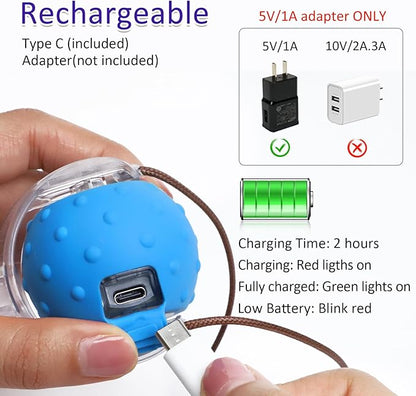Interactive Cat Toys Ball for Indoor Cats Fast Rolling on Carpet, Chirping & Motion Activate Cat Toys (Blue Centipede)