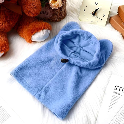 Clysee Winter Dog Hats Quiet Ears for Dogs Ear Muffs Pet Neck Warmer Scarf Hoodie Noise Protection Cover Beanie Head Wrap Costume for Pet Dog Cats(Sky Blue,S)