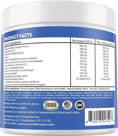 Premium 12-in-1 Multivitamin Powder for Dogs Food Topper – Daily Scoop Multivitamin Dog Supplement for Joints, Digestion, Skin, Heart & Immunity – Probiotics, Collagen, Glucosamine, Mushrooms–7.3oz