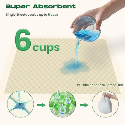 DOGGO DOUG Puppy Pads 30 Count Small 22x22in Bamboo Training Pads Deodorizing Leakproof Quick Drying Dog Pee Pads Super Absorbent Disposable Pee Pads for Dogs Puppies, Doggie, Cats, Rabbits