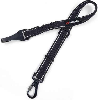 Tuff Pupper Dog Car Safety Belt | Adjustable 16–26" Latch Hook Seatbelt Restraint for Dogs | Heavy-Duty Nylon Webbing, All-Metal Hardware & 360° Swivel Carabiner | Universal Fit for Cars, Trucks & SUV