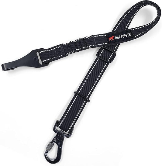 Tuff Pupper Dog Car Safety Belt | Adjustable 16–26" Latch Hook Seatbelt Restraint for Dogs | Heavy-Duty Nylon Webbing, All-Metal Hardware & 360° Swivel Carabiner | Universal Fit for Cars, Trucks & SUV