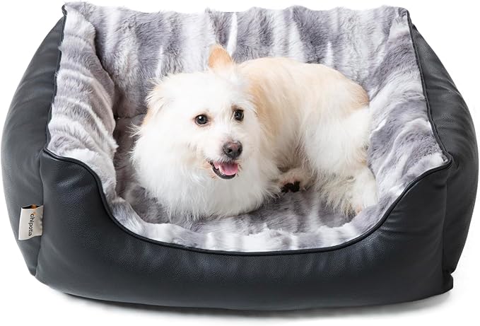 Rectangle Washable Orthopedic Dog Bed for Small, Medium Dogs, Soft Calming, Sleeping Puppy Bed Durable Pet Cuddler with Anti-Slip Bottom, S (24"x20"x10") (Black, Small) (Black, Medium)