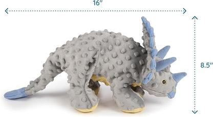 FurHaven Cooling Gel Dog Bed & goDog Toy - Squeaky Plush Dino with Chew Guard Technology for Large Dogs - Plush & Velvet Waves Perfect Comfort Sofa - Granite Gray, Jumbo Plus/XXL