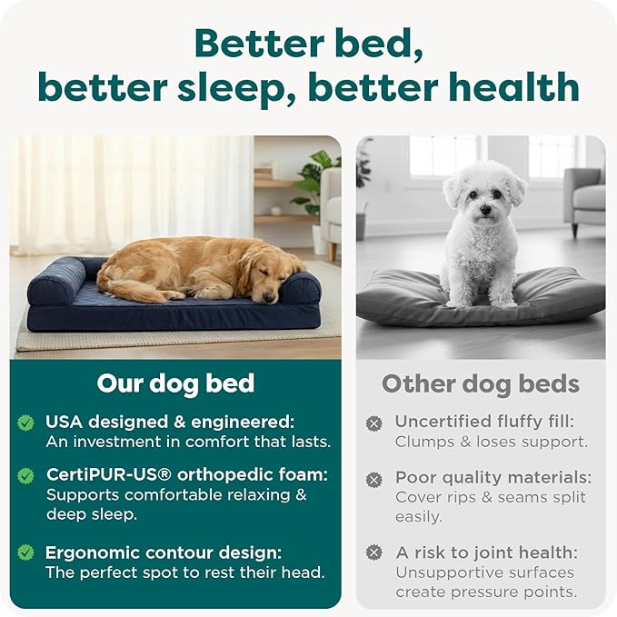 Furhaven Orthopedic Dog Bed for Large/Medium Dogs w/ Removable Bolsters & Washable Cover, For Dogs Up to 55 lbs - (Quilted) Silver Gray, Large