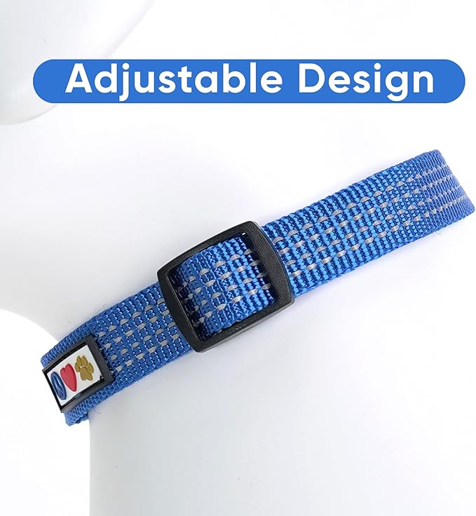 Pawtitas Reflective Dog Collar Adjustable Dog Collars for Large Dogs Puppy Collar Large Dog Collar Blue Collar