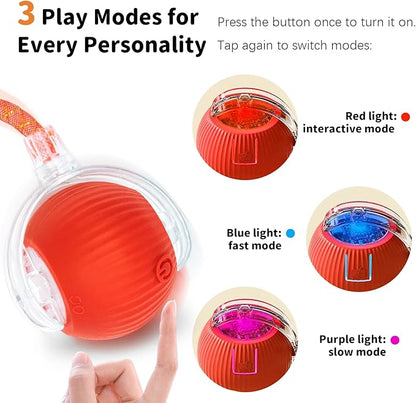 MAXTOOA Interactive Cat Toys for Indoor Cats Smart Automatic Ball Rolling for Bored Kitten Pet Upgraded Speedy Moving Chase Dogs Toy Red Dragonfly