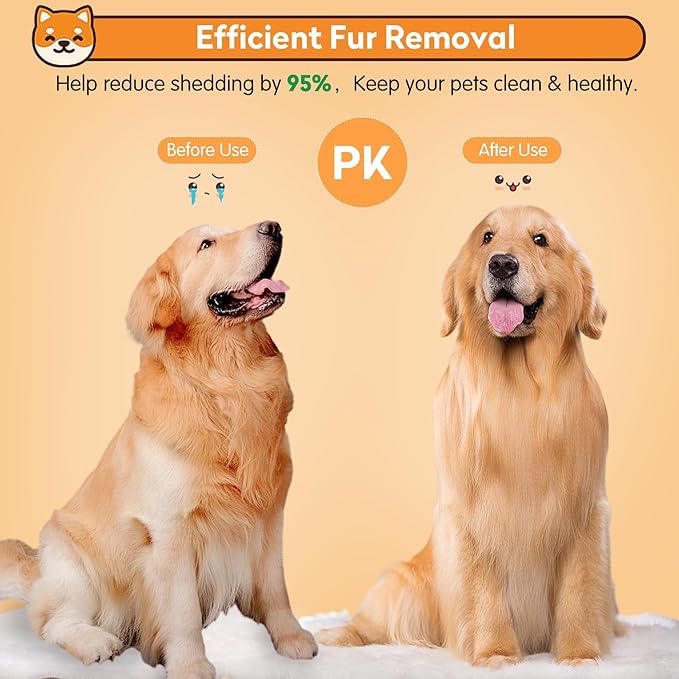 PWOD Dog & Cat Brush, Self Cleaning Slicker Brush for Pets, Upgraded Dog Brush for Shedding Massaging and Grooming, Removes Loose Undercoat & Portable Comb for Long Short Haired Dogs(Gray)