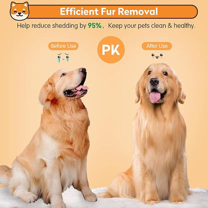 PWOD Dog & Cat Brush, Self Cleaning Slicker Brush for Pets, Upgraded Dog Brush for Shedding Massaging and Grooming, Removes Loose Undercoat & Portable Comb for Long Short Haired Dogs(Gray)