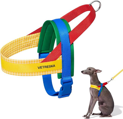 VETRESKA MoMA Dog Harness and Leash Set, Easy Walk Dog Harness for Small Medium Dogs, No Pull Puppy Harness for Walking and Training, Adjustable, Take Control & Anti-Twist Pet Lead Combo(Yellow, XS)