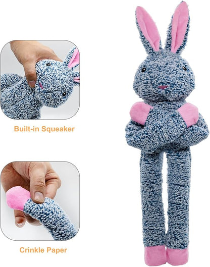 BUYPOW Cattle No Stuffing Dog Toys for Large Dogs, Squeaky Crinkle Interactive Dog Animals, Plush Teething Toys to Keep Them Busy, Cute Funny Dogs Gifts for Small Medium Large Breed