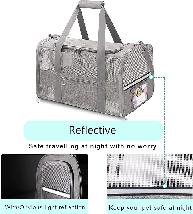 Seclato Cat Carrier Pet Carriers Airline Approved for Small Dogs Kitten Carriers for Small Medium Cats Under 15lb, Collapsible Soft Sided TSA Approved Travel Carrier, Pink