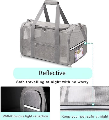 Seclato Cat Carrier Pet Carriers Airline Approved for Small Dogs Kitten Carriers for Small Medium Cats Under 15lb, Collapsible Soft Sided TSA Approved Travel Carrier, Pink