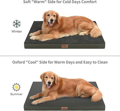 Tail Stories Comfort Dog Bed for Small Dogs & Cats, Waterproof Dog Crate Mat Orthopedic Egg Crate Foam with Washable Removable Cover, Coffee