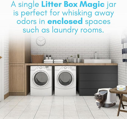 Litter Box Magic Cat Litter Deodorizer Jar (1 Fresh Scent and 1 Fragrance Free, 16 Oz, Pack of 2) - Cat Litter Odor Absorber Gel - Litter Box Pet Air Freshener - Litter Odor Eliminator to Freshen Air