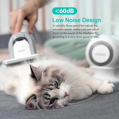 Neakasa P1 Pro Pet Grooming Kit & Vacuum Suction 99% Pet Hair, Professional Clippers with 5 Proven Grooming Tools for Dog and Cat