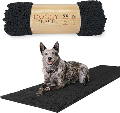 My Doggy Place Dog Mud Mat, 96" x 24" Charcoal – Thick Microfiber Entry Rug for Snow, Mud & Salt – Absorbent, Quick-Dry, Washer-Safe & Non-Slip, XX-Large