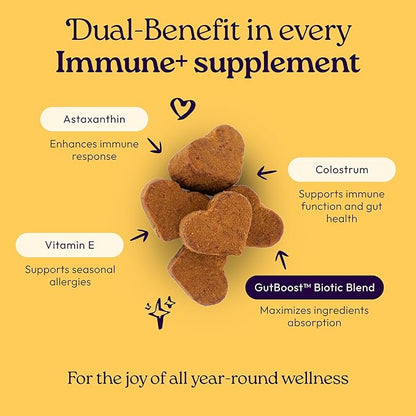 New! WellJoy Dog Supplement Immune+ GutBoost | Dog Health Supplement | Enhances Immune Response | Dual-Benefit GutBoost Formulation | Vet Formulated | Made in USA | Chicken Flavor | 90 Soft Chews