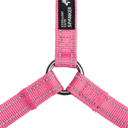 EXCELLENT ELITE SPANKER No Pull Dog Harness Reflective Nylon Vest L-Shaped Adjustable Easy Pet Harness for Small Medium Large Breeds Dogs Walking Training Black Red(Pink-L)