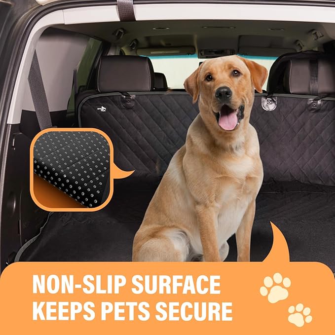 Active Pets Black XL Dog Car Hammock Back Seat Cover, Waterproof Backseat Cover Protector for Truck Bench Rear of Sedans or SUVs, Essential Pet Supplies Vacuum or Wipe Clean, Machine Washable