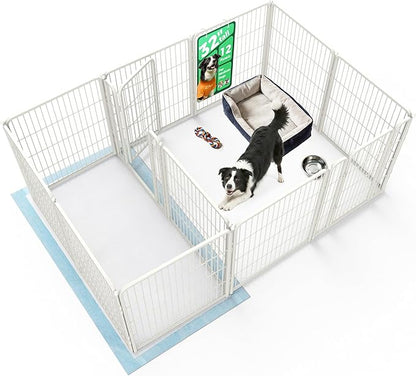 FXW Homeplus Unleashed Indoor Dog Playpen - Stress-Free and Safe Play, Heavy Duty 32 Inch 12 Panels with Connectors (Pack of 2) for Puppy and Small Dogs, White│Patented