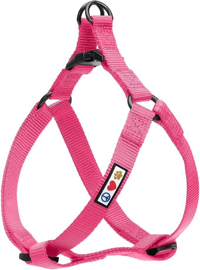 Pawtitas Solid Step-in Dog Harness – Adjustable No-Pull Vest for Puppies to Seniors, Safe & Comfortable XS Pink