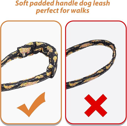 Dog Collar and Leash Set Adjustable Girls Puppy Floral Collars with Bow Tie for Small Medium Large Dogs(S, Feather)